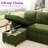 Convertible L-shaped Sofa With Pull-out Bed And Storage Chaise, Linen Green-1703183688