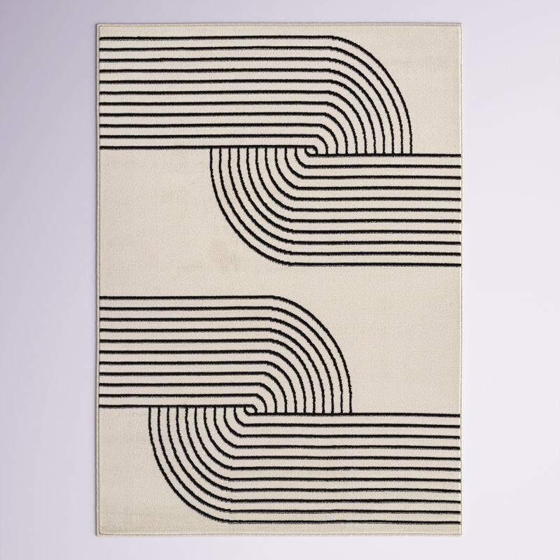 Tapis à motif géométrique Ayuna, Rectangle 7 pi 10 po x 10 pi