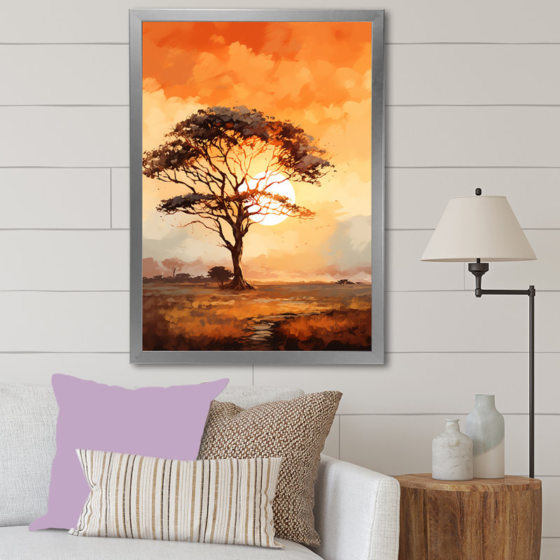 " African Tree Essence II ", Silver Single Picture Framed, 20" H x 12" W