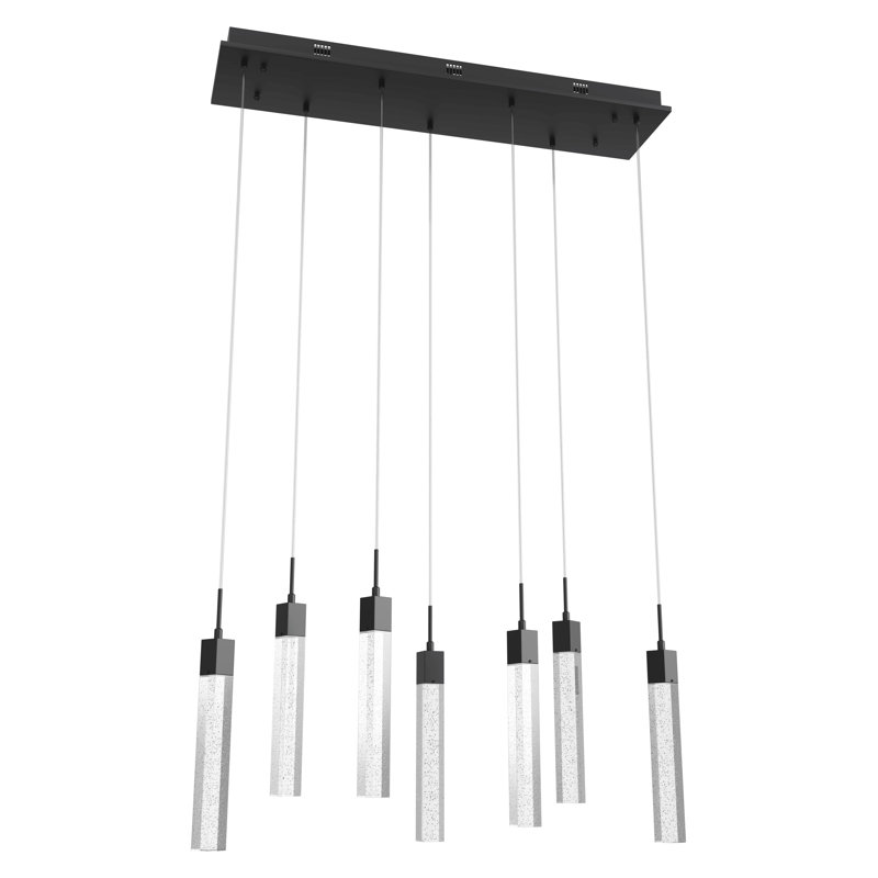 Original Glacier 7 - Light Pendant, Bubbled Glacier K9, Black