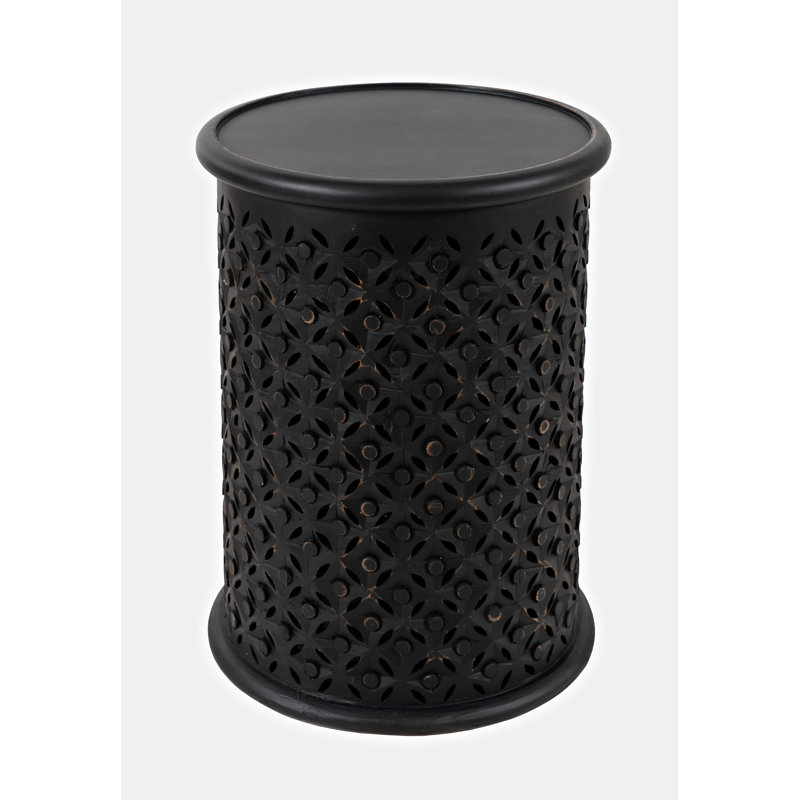 Phillipston Solid Wood Block End Table, Antique Black