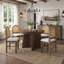 Ensemble de table de salle à manger 5 pièces pour 5 personnes, ensemble de table de salle à manger extensible rétro avec 4 chaises rembourrées, table de cuisine et chaises pour la salle à manger et la cuisine (noyer et beige)-228804128-228804129-228804130