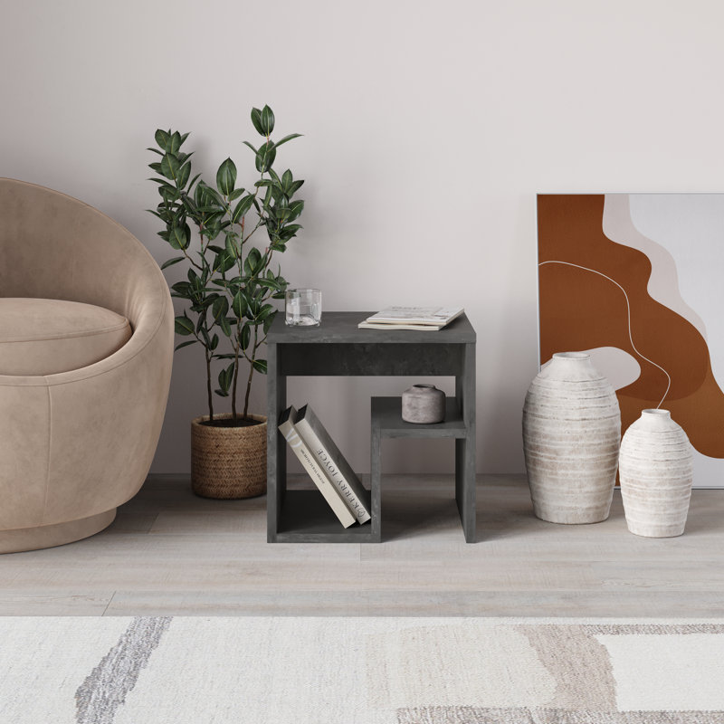 Sierd End Table, Retro Grey