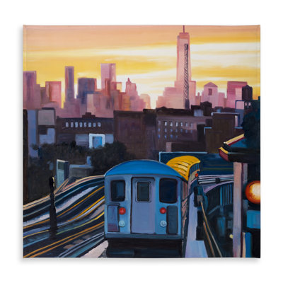Sunset over the subway Tablecloth | Contemporary Home Decor