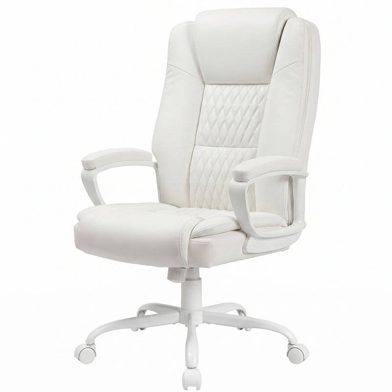 Chaise de bureau à domicile, conception robuste de 400 lb et de grande taille, dossier lombaire ergonomique à haut dossier
