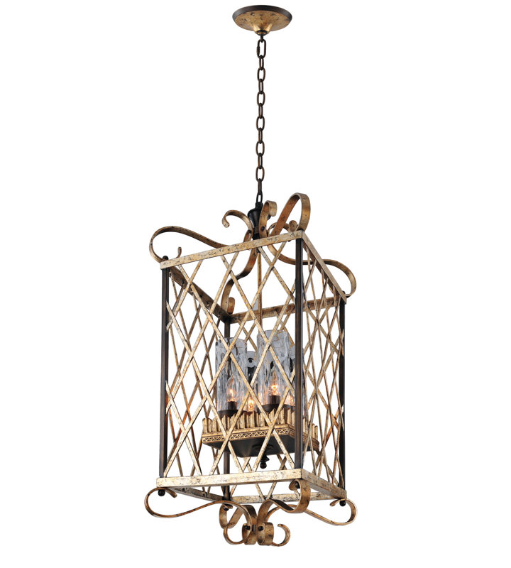Trellis 4 - Light Dimmable Lantern Square / Rectangle Chandelier