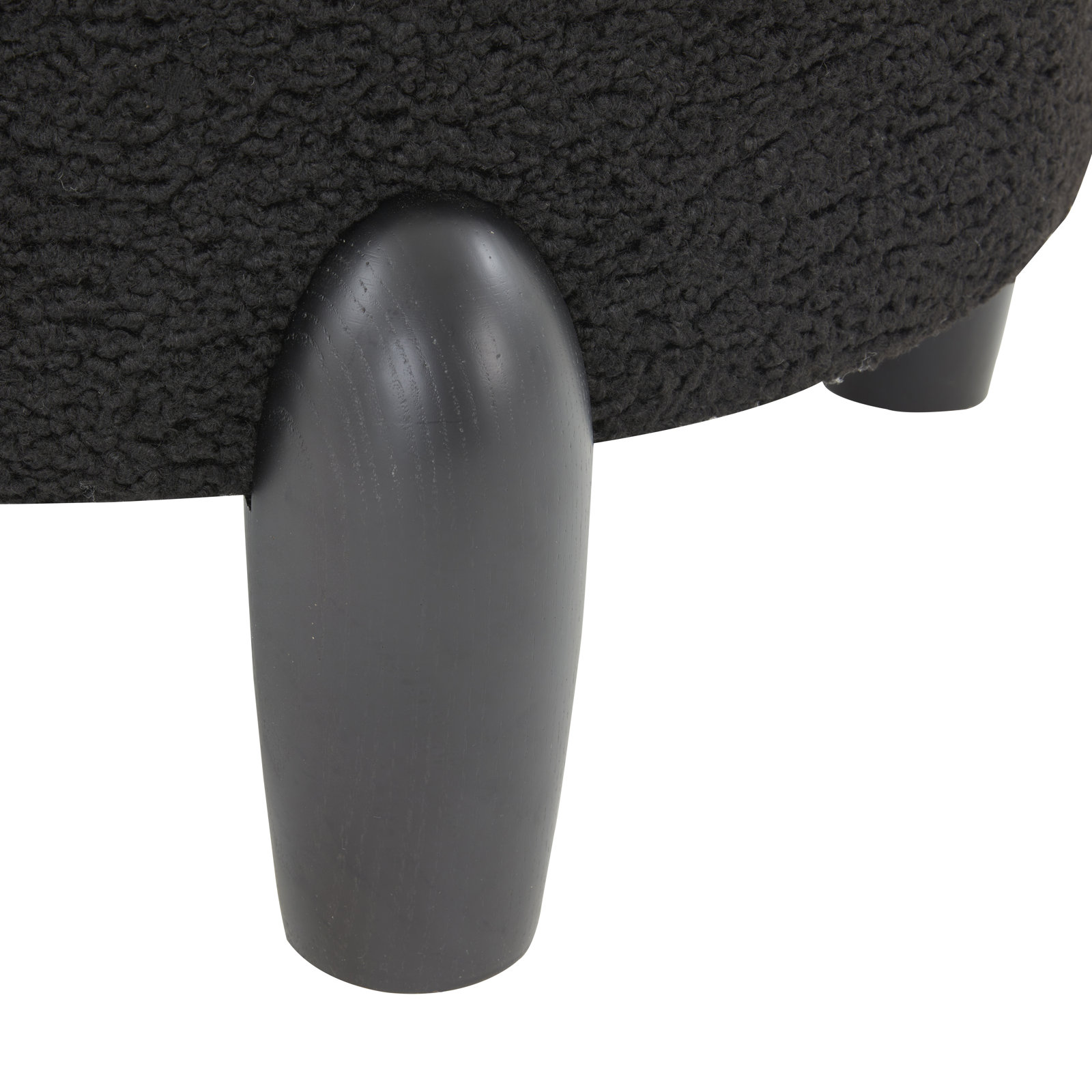 Geddes 30" Ottoman, Black Sherpa, Black