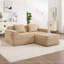 Canapé modulaire en L à 2 places sans os, canapé modulaire Cloud avec assise profonde, canapé modulaire moderne à 2 places avec coussins décoratifs et 1 repose-pieds mobile-1189261415