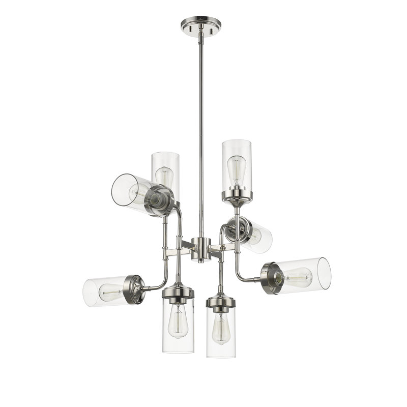 Grantham 8 - Light Steel Dimmable Sputnik Modern Linear Chandelier