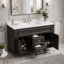 Meuble-lavabo mural 36 po avec lavabo et tiroirs en céramique, meuble-lavabo simple de style français avec charnières à fermeture douce-1884207385
