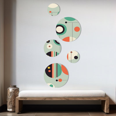 Ensemble de 5 décorations murales rétro Mid-Century II