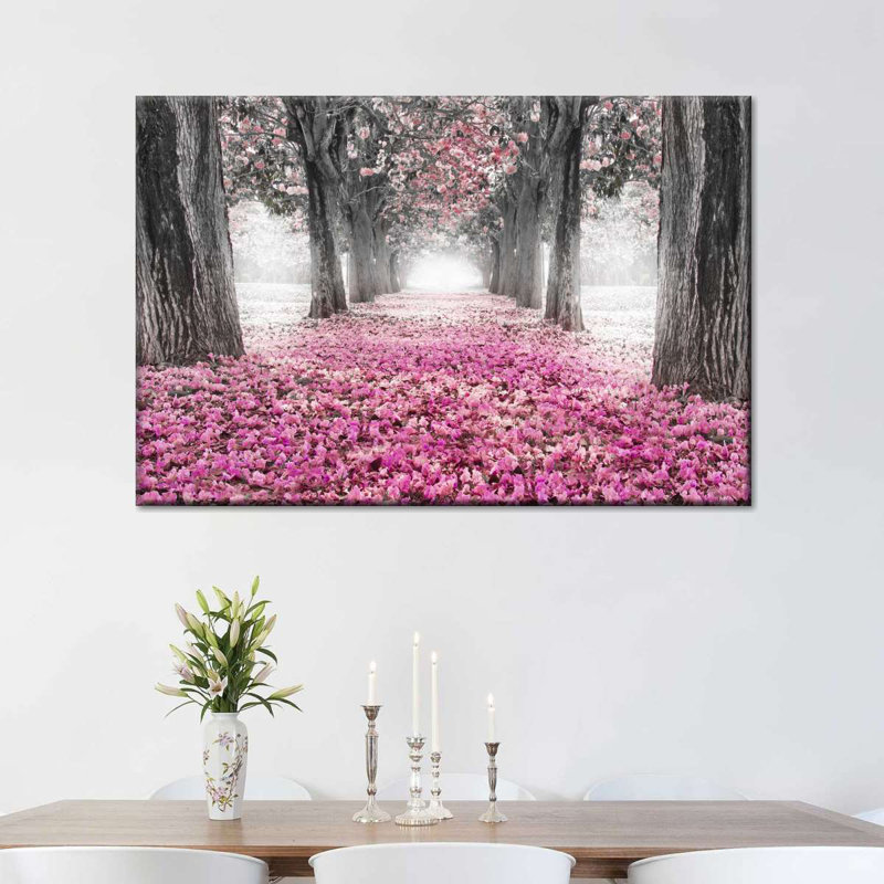 Cherry Blossom Path Pop Canvas Print, 32" H x 48" W x 1.25" D