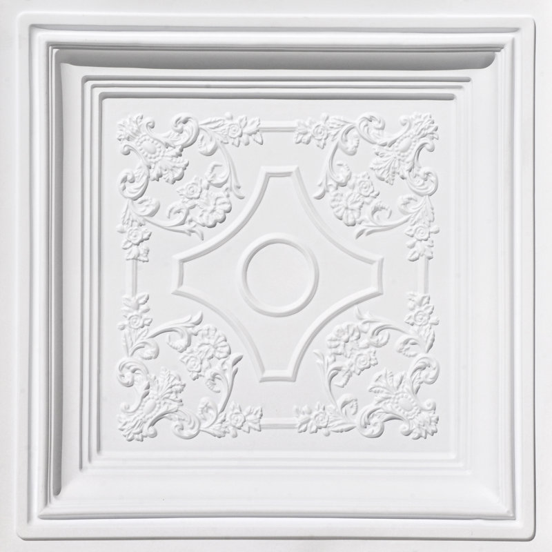 British Sterling 1.98 ft. x 1.98 ft. Drop-in PVC Ceiling Tile, White Matte