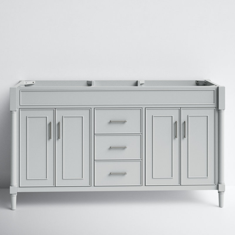 Addison 60'' Double Bathroom Vanity Base, Light Gray