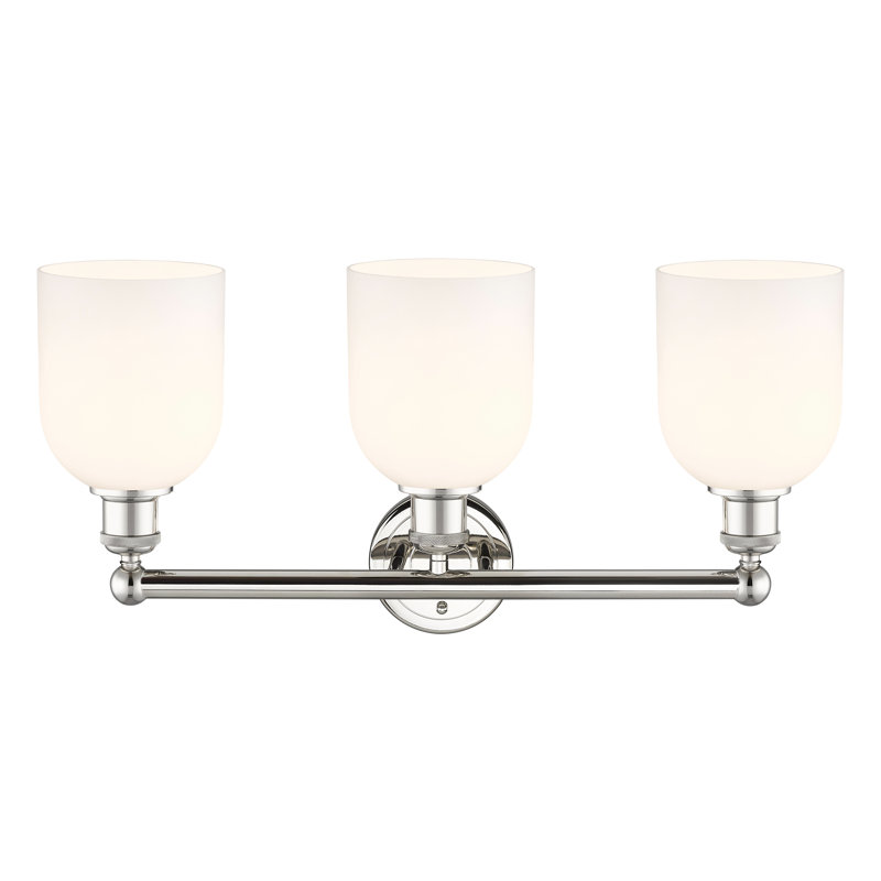Allysson 3 - Light Dimmable Vanity Light, Glossy White, Polished Nickel