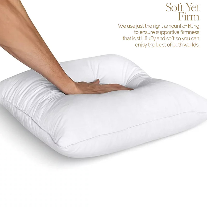 Looms & Linens Square Euro Sham Throw Pillow Insert for Stuffing Covers - 6 Pack, 22"H x 22"W