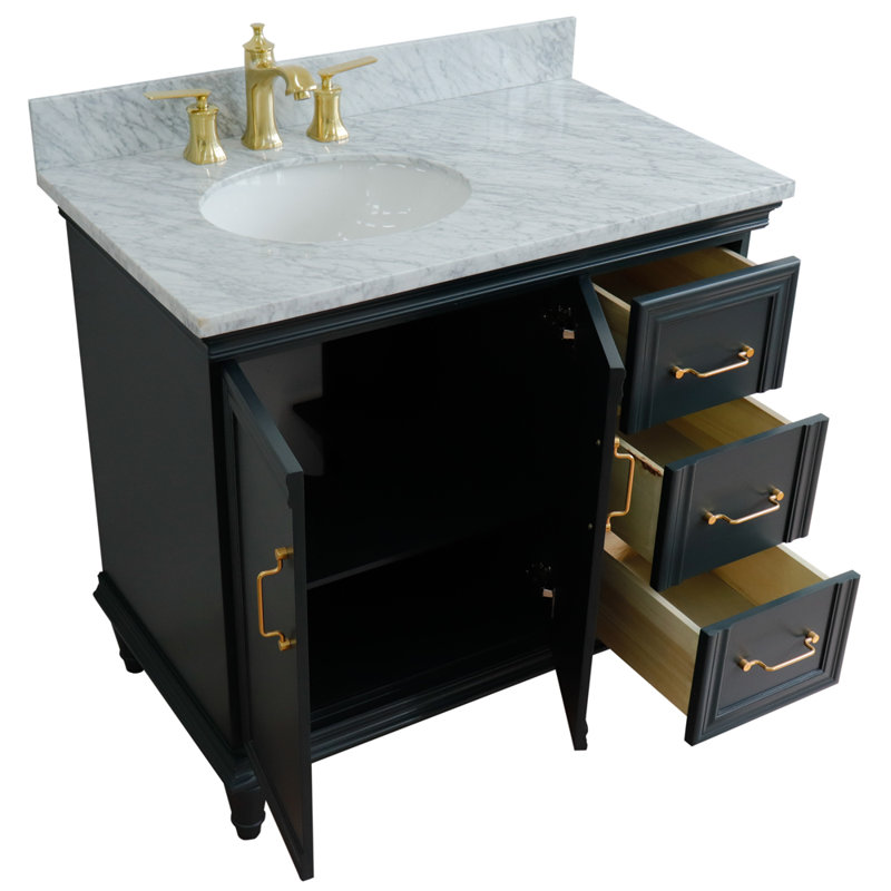 Ensemble de meuble-lavabo simple 37 po Linslade, Gris foncé