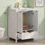 Meuble-lavabo moderne 24 po avec lavabo, portes texturées, tiroir à fermeture en douceur et grand espace de rangement - blanc-1527839946