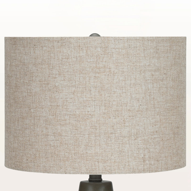 Lampe de table Andi avec béton beige et abat-jour beige, H 23,88 po x l 13,72 po x P 13,84 po