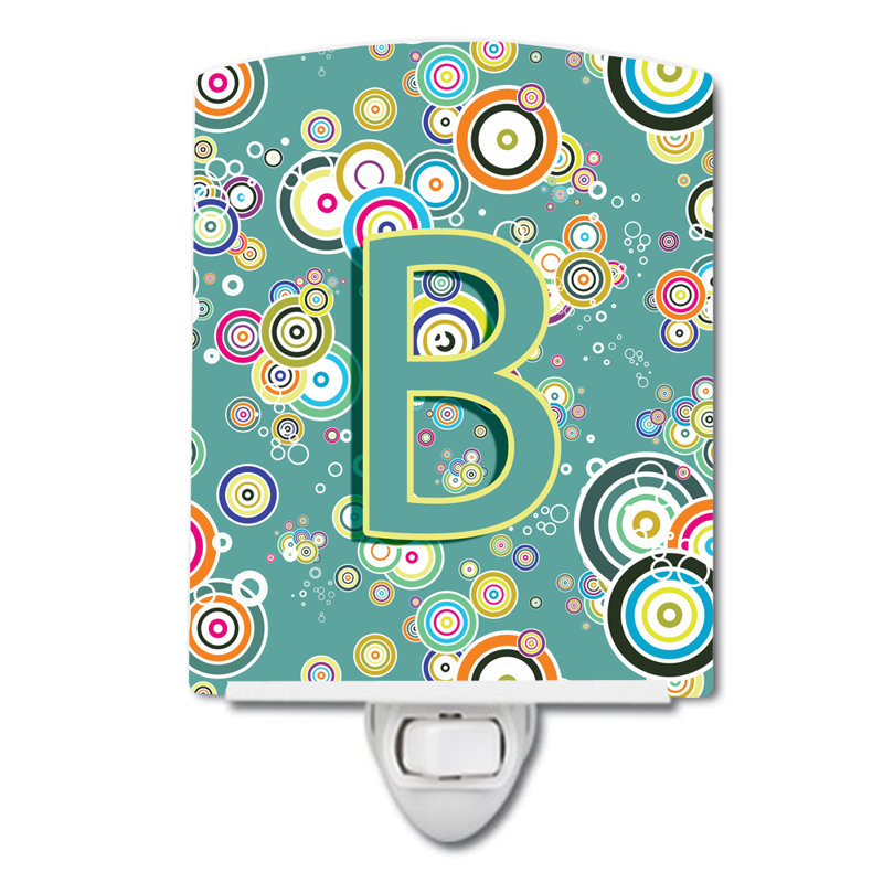 Circle Initial Alphabet Ceramic Night Light, B