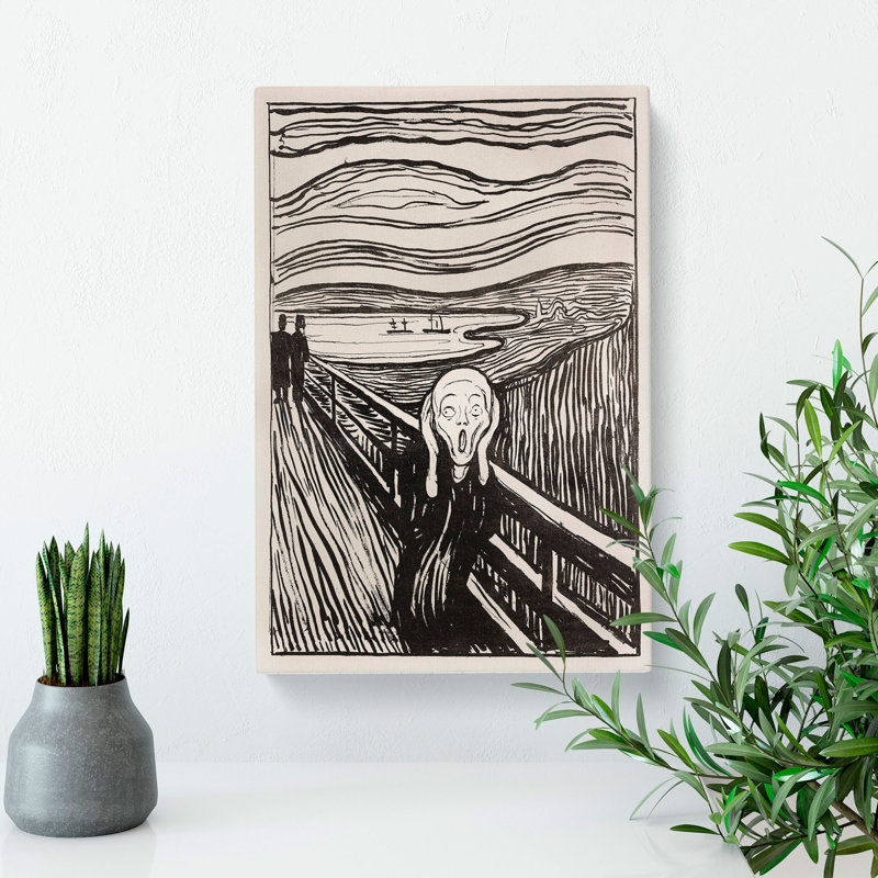 The Scream Sketch by Edvard Munch - Wrapped Canvas Painting, 76cm H x 50cm W x 3cm D