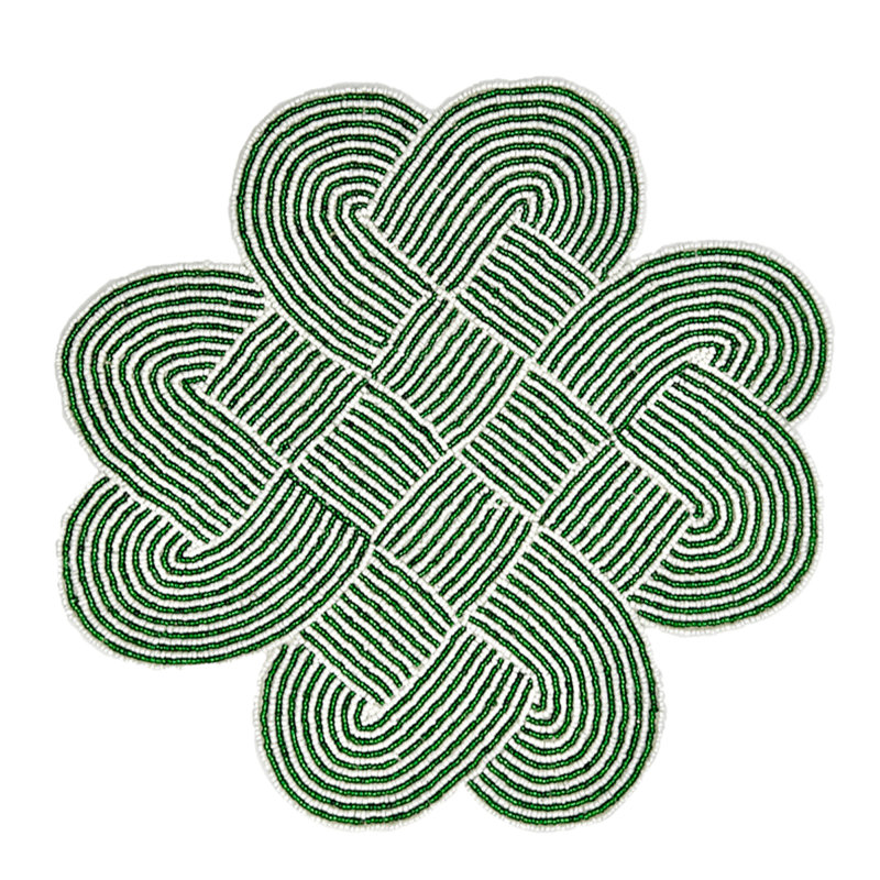 Knot Placemats, Green/White