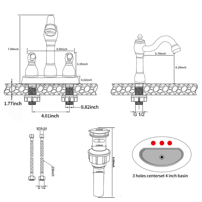 Centerset Bathroom Faucet, Oil Rubbed Bronze