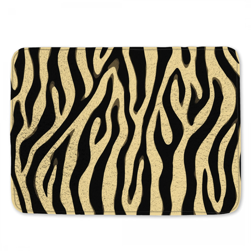 Tapis de bain à motif zébré, L 34 po x L 21 po