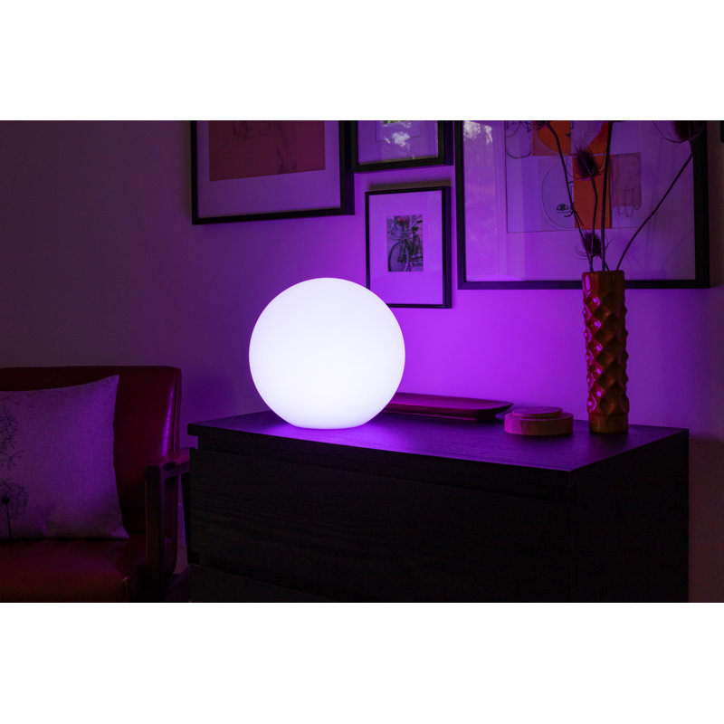 12'' White Sphere LED Color Changing Lamp with Remote