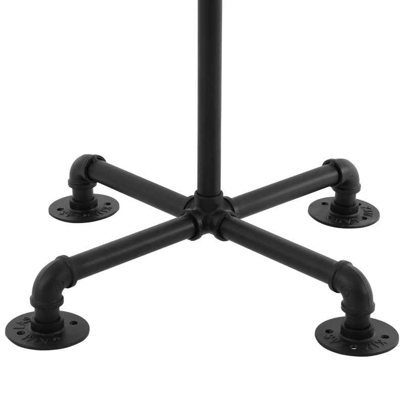 6-Hook Industrial Style Water Pipe Coat Rack, Black