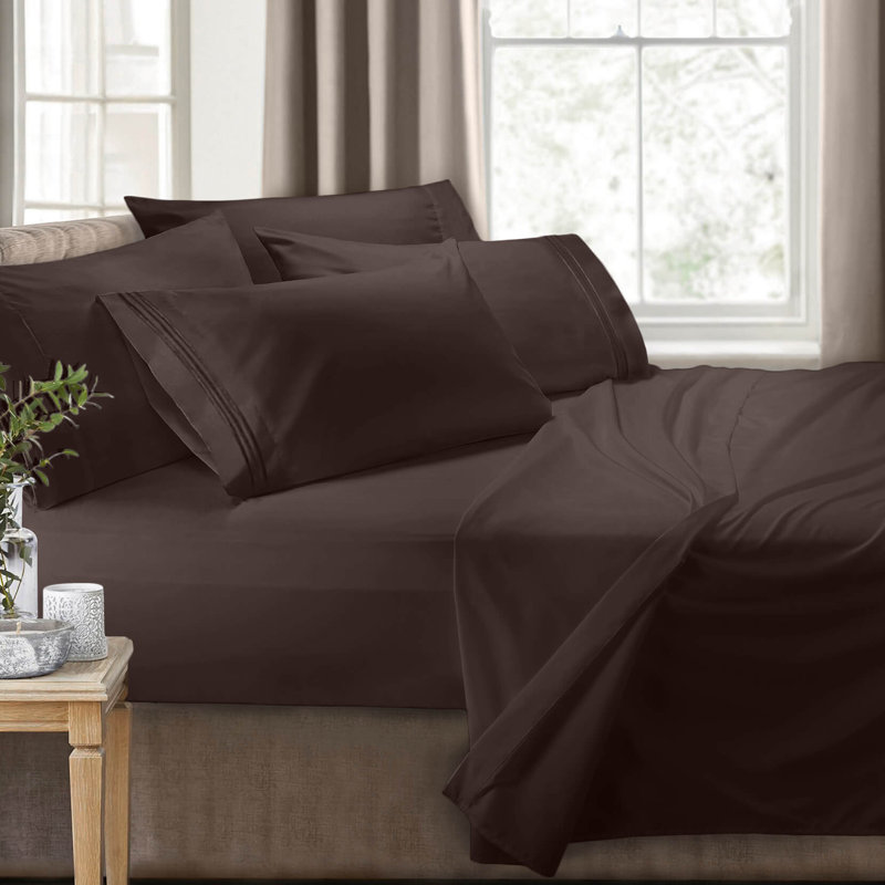 RV/Short Queen Microfiber Sheet Set, Brown