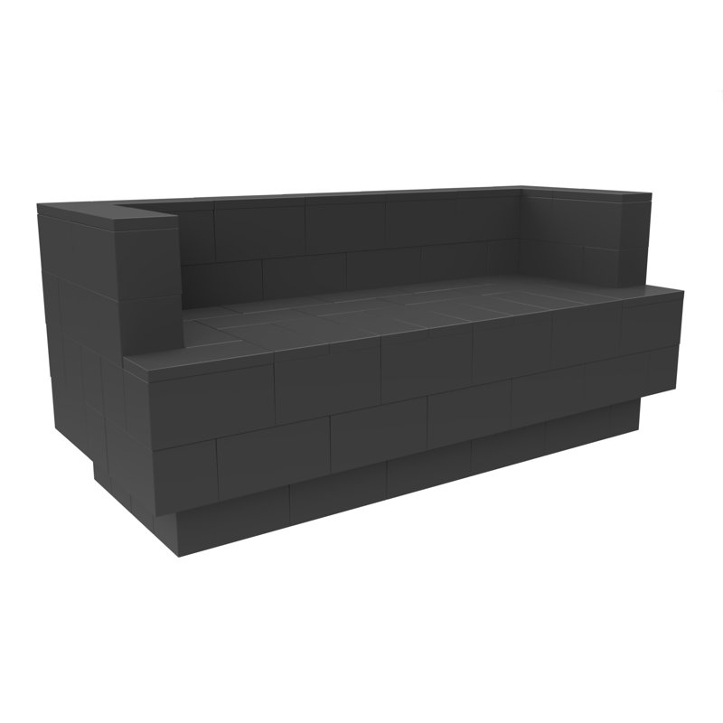 Canapé à accoudoirs carrés 96 po EverBlock, Gris foncé, 31" H x 72" W x 30" D