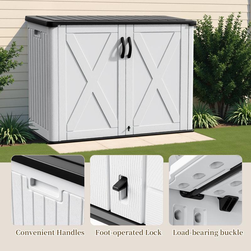 4 Ft. W X 2 Ft. D Outdoor Resin Horizontal Storage Shed, White