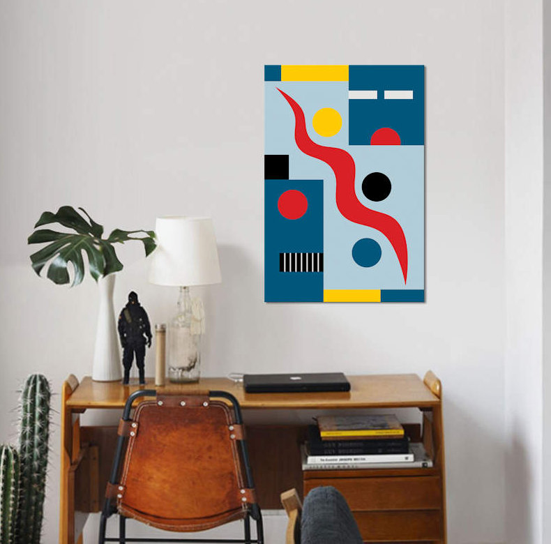 «Swimmers At Weimar» par The Usual Designers - impression sur toile tendue, Papier beaux-arts encadré noir, Blanc