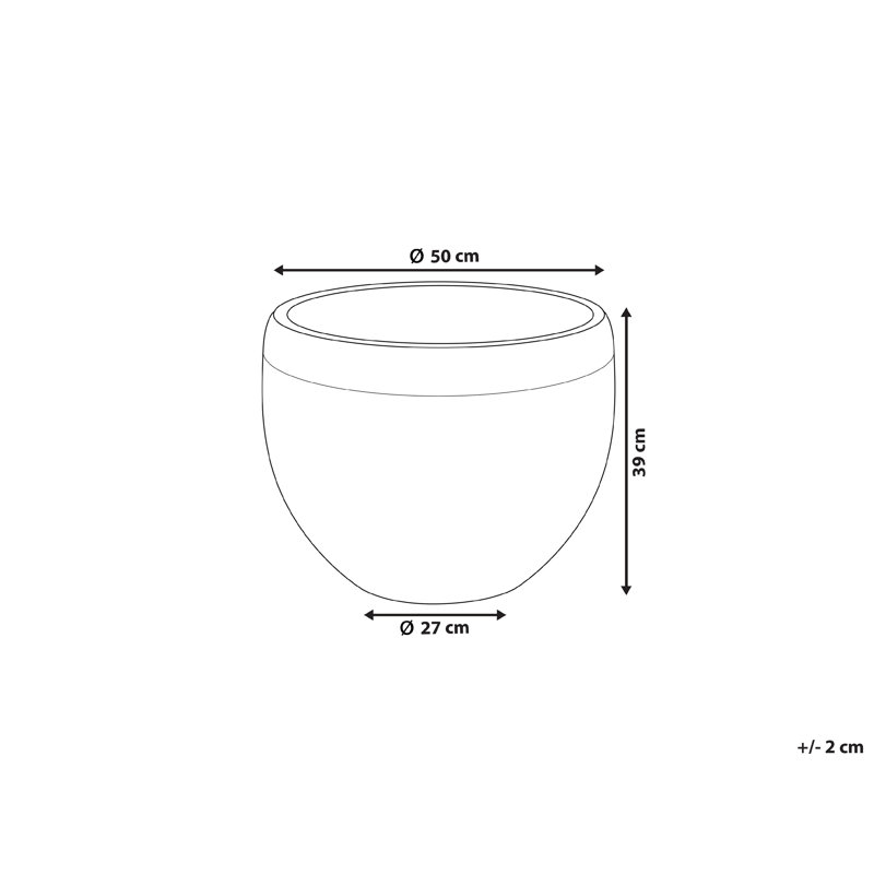 Atziry Pot Planter, White , 39cm H x 50cm W x 50cm D