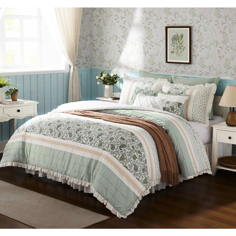 Lit Dawn King Bedding, Turquoise