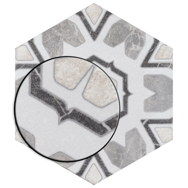 Mazzo 9" x 10" Porcelain Patterned Wall & Floor Tile