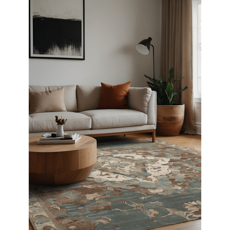 Tapis gris lavable à la machine, Carré 4 pi