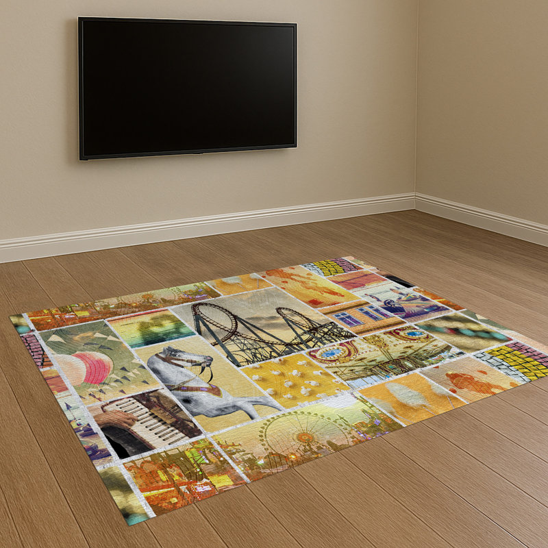 Patchwork Area Rug, Rectangle 90 x 150 cm