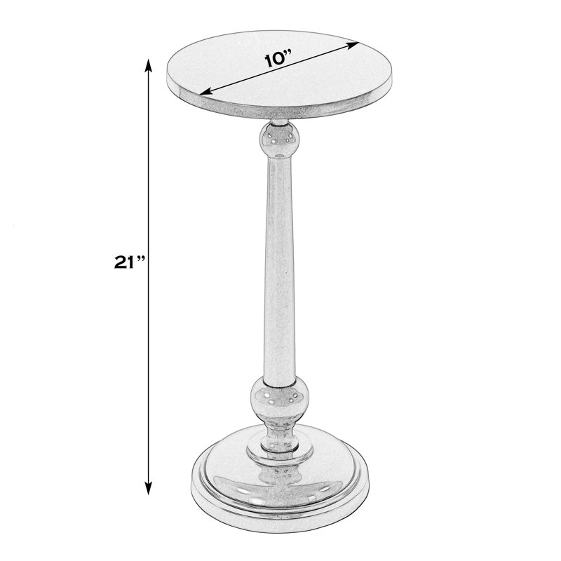 Sterling 10 in. W Round Metal Pedestal Base End Table