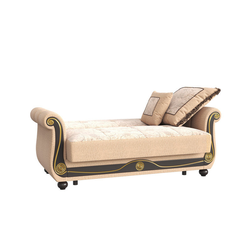 Causeuse convertible avec rangement Primenest Timeberline, beige, Beige