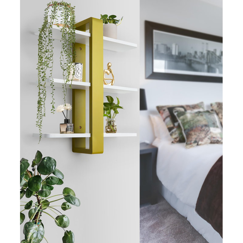Candence Floating Shelf, Nettle Wine/White