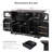 K&K 54.9" Kitchen Island With Drop Leaf, Power Outlet, Kitchen Storage Cart With 4 Door Shelves, Cross Barn Doors & Visual Glass Door, Rolling Kitchen Island On 4 Wheels For Kitchen, Dining Room,Black-1854958398