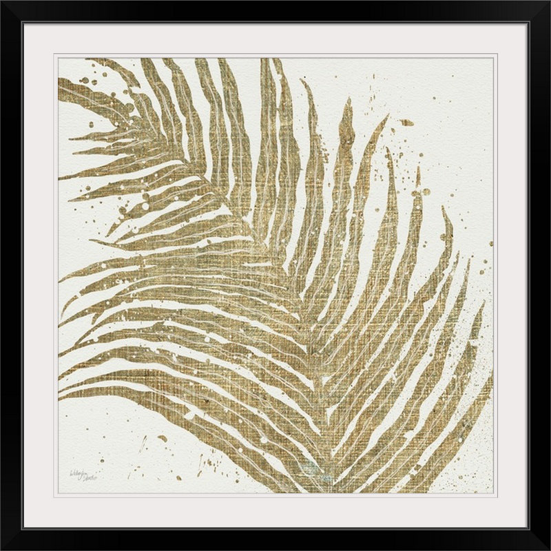 «Gold Leaves I», reproduction d'art, H 16 po x l 16 po x P 1,5 po, Toile