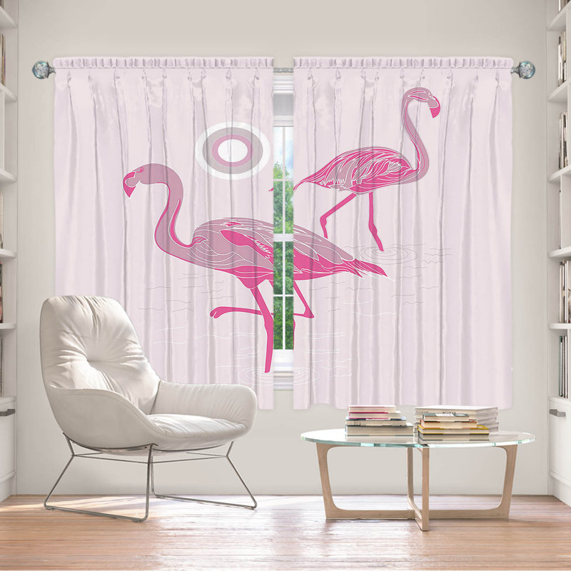 Paire de rideaux obscurcissant en polyester Denes, Gris/rose/blanc, L 40 po x L 52 po