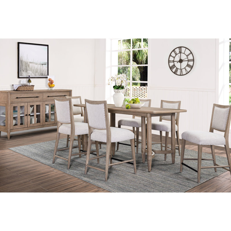 De 2 tabourets de comptoir de couleur sable - siège rembourré pour tabourets en bois massif et à hauteur de couleur Web Comfort, couleur, avec assise
