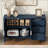 Modern Wave-Pattern Sideboard With 3 Drawers, Large Storage Buffet Cabinet With Hooks And Extra Center Leg,Suitable For Living Room,Entryway,Hallway.-932153551
