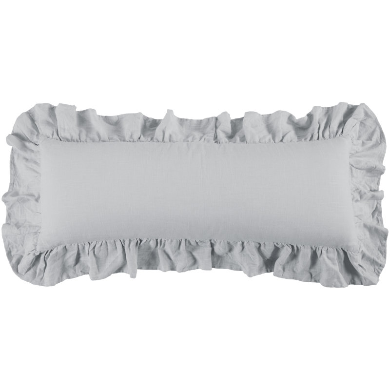 Coussin lombaire à volants Luna, Gris