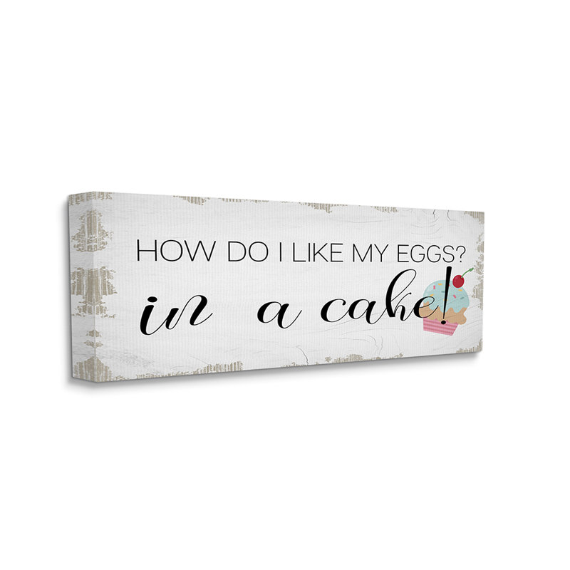«Like My Eggs in Cake» par Daphne Polselli - impression d'art graphique, Toile tendue, H 20 po x l 48 po x P 1,5 po
