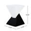 Table de bout géométrique noire et blanche, hauteur de 18 pouces, base 12,5, un ajout pratique au mobilier d'extérieur intérieur